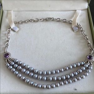 Judith Ripka pearl/amethyst necklace